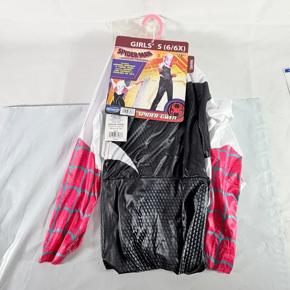 Jazwares Spider-Man Across The Spider-Verse Spider-Gwen Girls Costume S 6/6X NWT